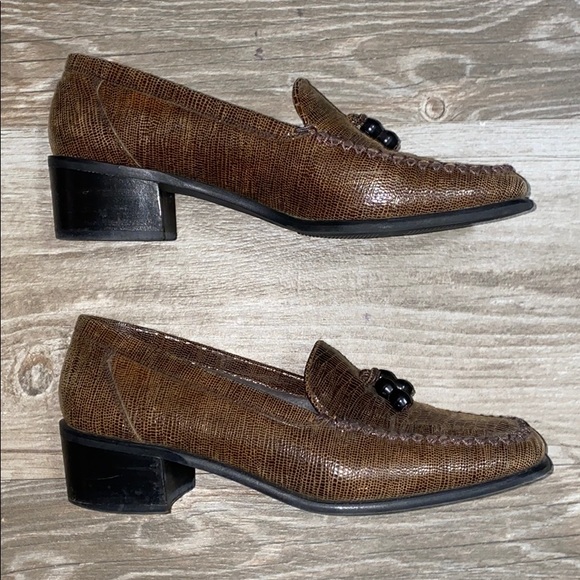 Stuart Weitzman Snakeprint Leather Loafers - Picture 4 of 15